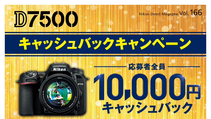 Nikon Direct Magazine Vol.166 D7500 $B%-%c%C%7%e%P%C%/%-%c%s%Z!<%s(J $B1~Jg<TA40w(J 10,000$B1_%-%c%C%7%e%P%C%/(J