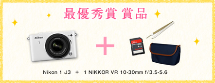 最優秀賞 賞品 Nikon 1 J3 ＋ NIKKOR VR 10-33mm f/3.5-5.6